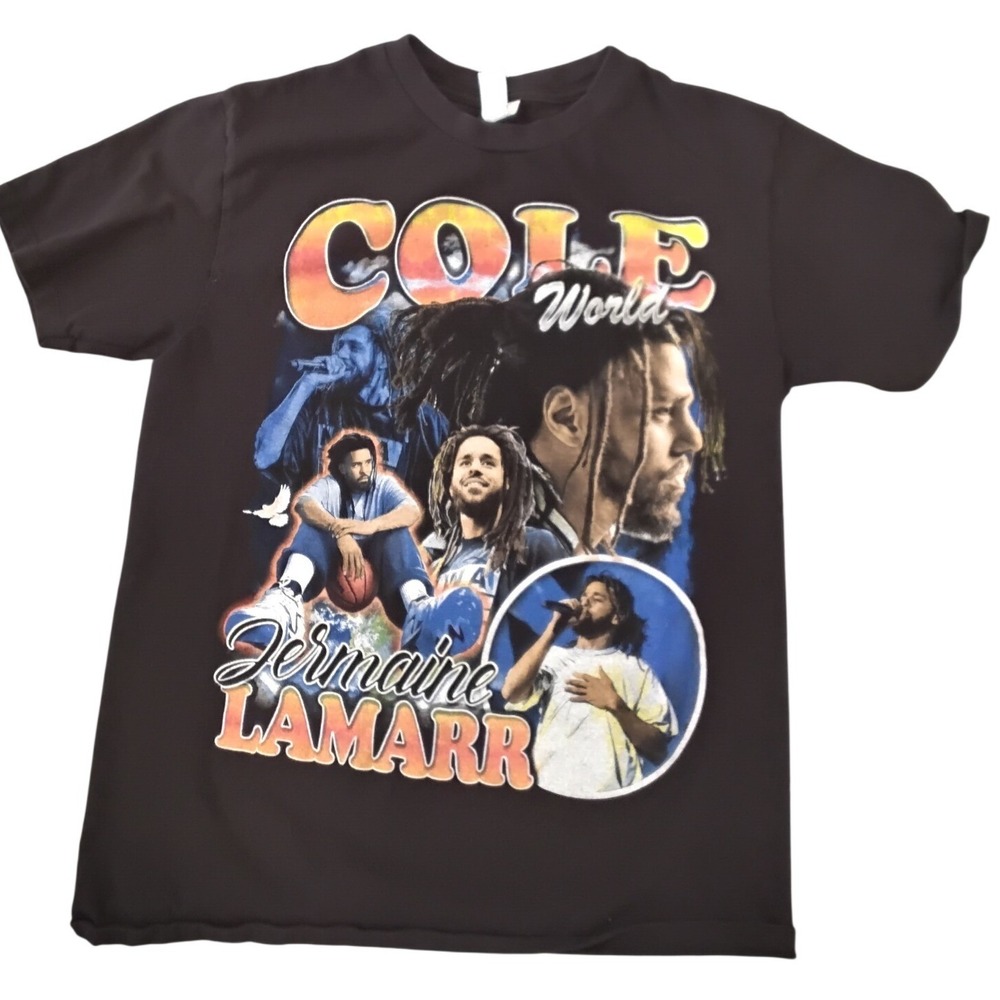 J Cole World Jermaine Lamar Vintage Graphic T Shirt Black Size M